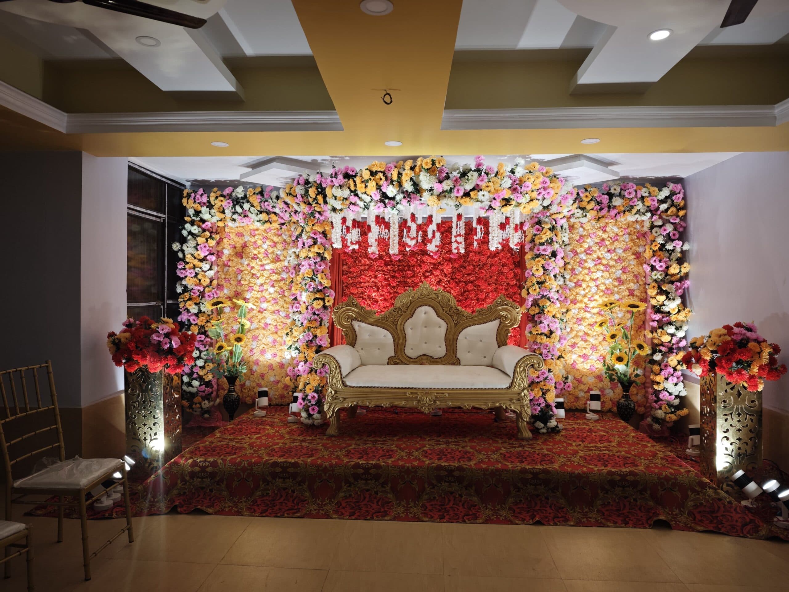Catering team and setup display