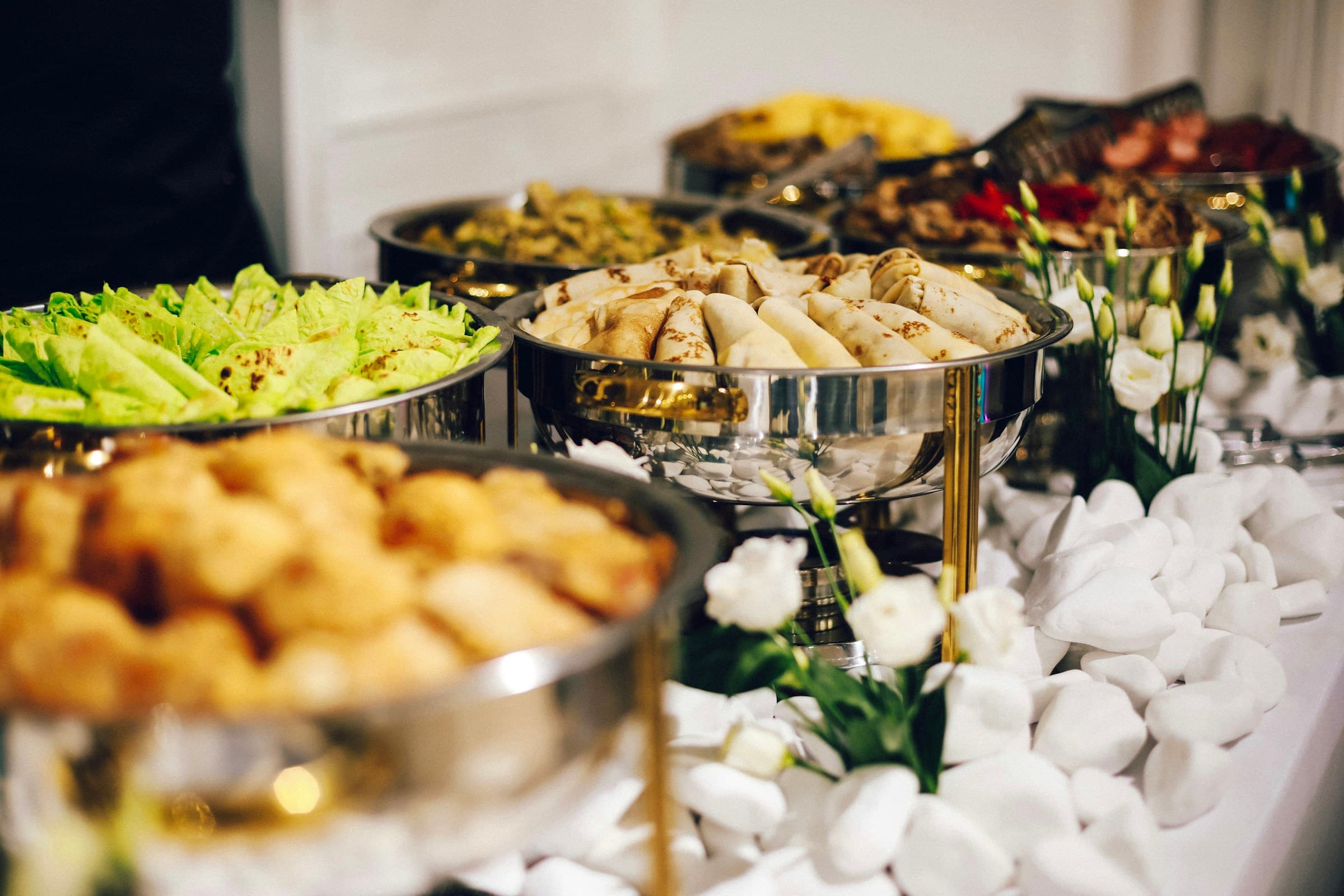 Guests enjoying catering buffet service