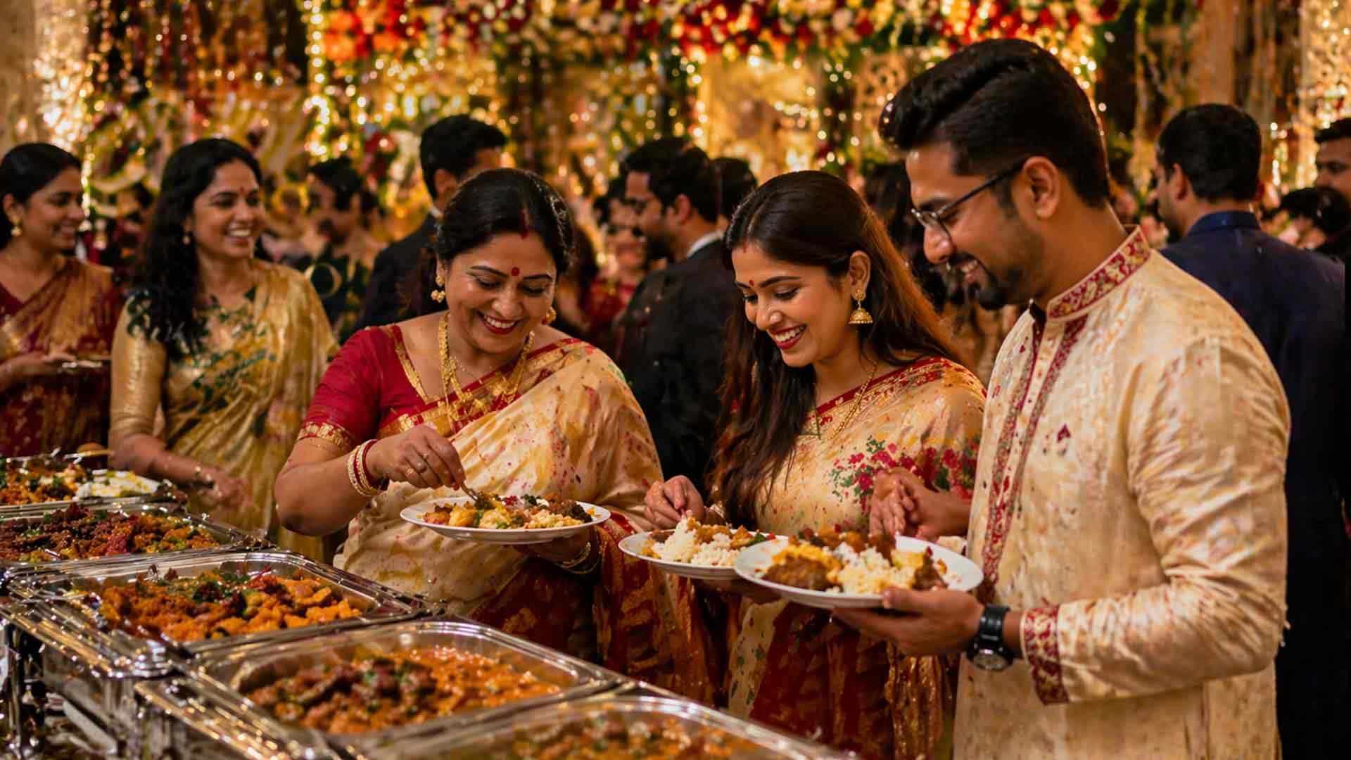Guests enjoying premium catering and service